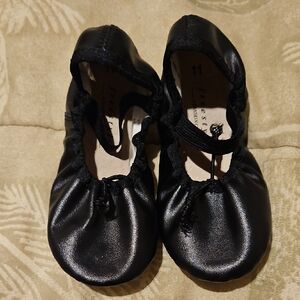 Freestyle Danskin Black Leather Ballet  Slippers
